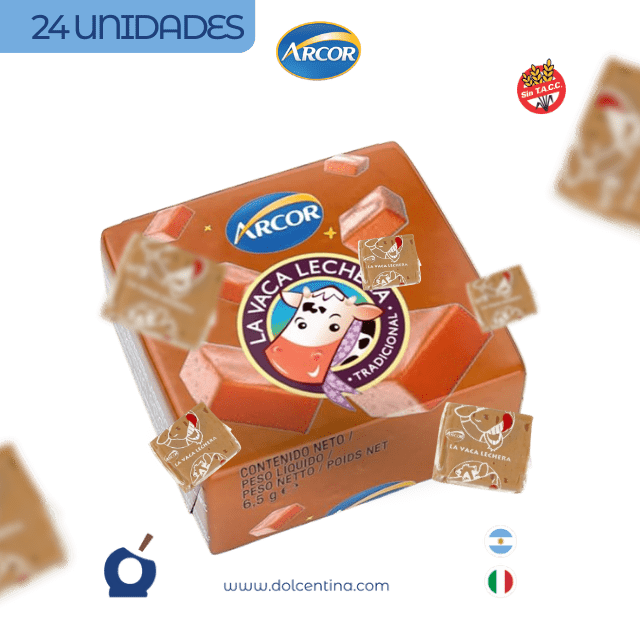 24 Caramelos "La Vaca Lechera" de dulce de leche 24u x 6,5gr