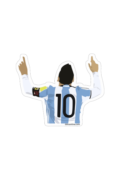Sticker adhesivo impermeable LEO MESSI MANOS AL CIELO