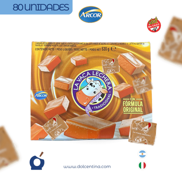 Caja de 80 Caramelos "La Vaca Lechera" de Dulce de leche Arcor