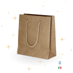 Sacchetto di colore avana quadrato per il tuo regalo natalizio!