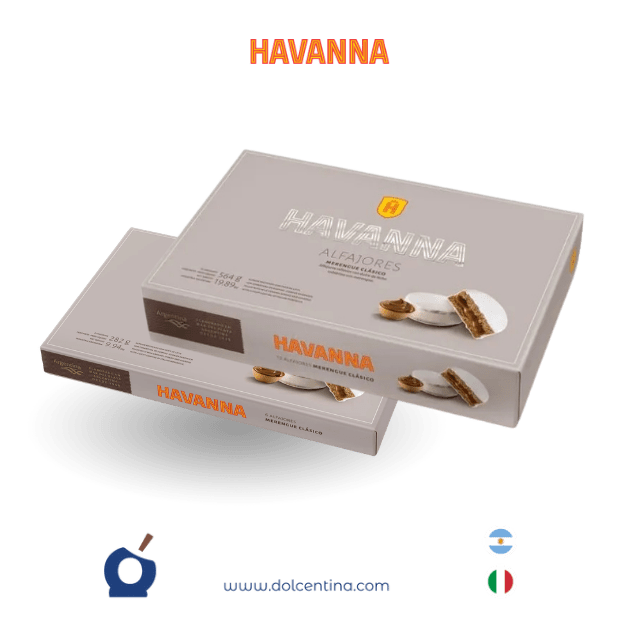 Alfajores Blancos Havanna de Merengue Italiano rellenos de dulce de leche