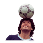 Sticker Maradona con pelota